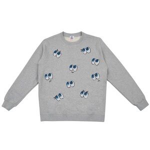 Play No More Shy Sweat Grey Crewneck Sweatshirt Graphic Y2K Girl Oversized Fit